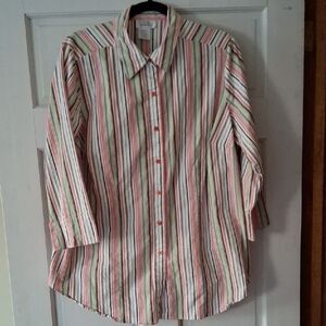 Only Multicolor Striped Button Down Shirt